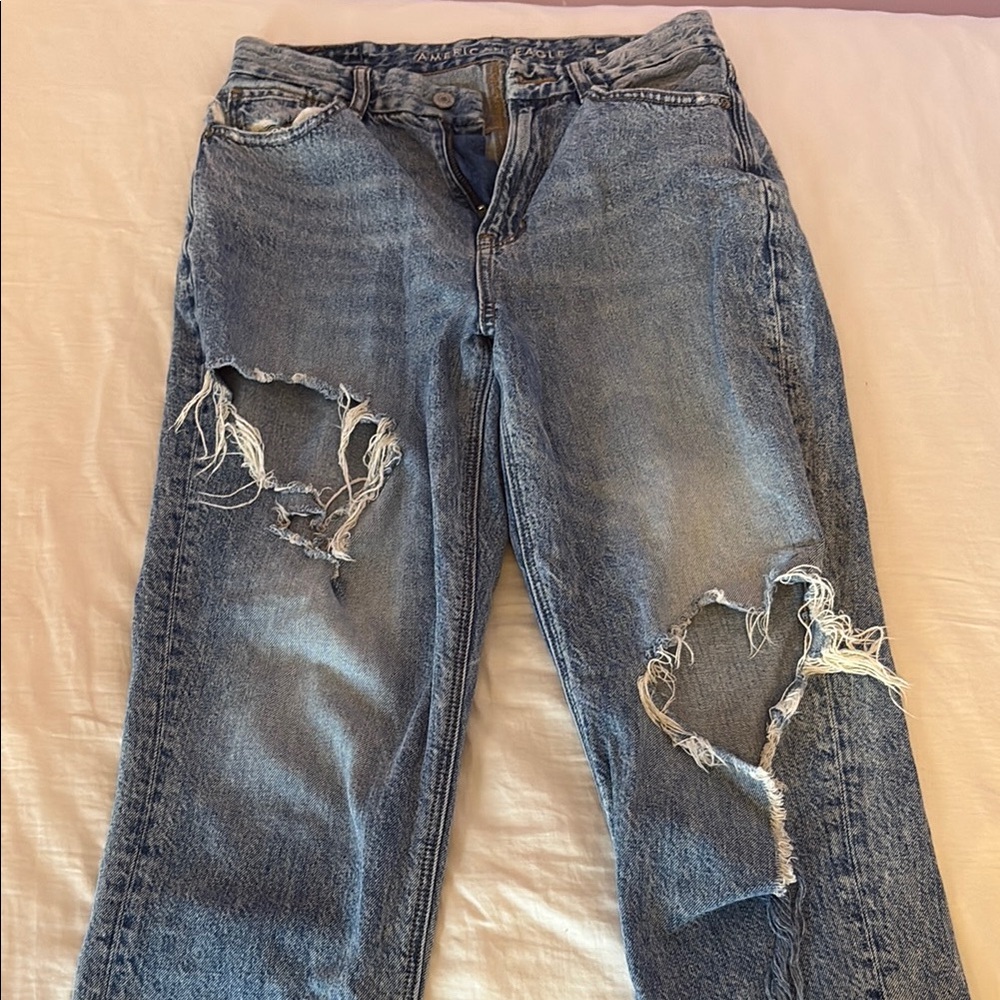 American Eagle Outfitters Distressed Curvy Mom Jean